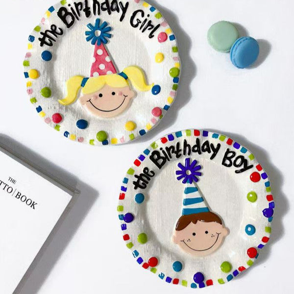 Children's birthday ceramic plate